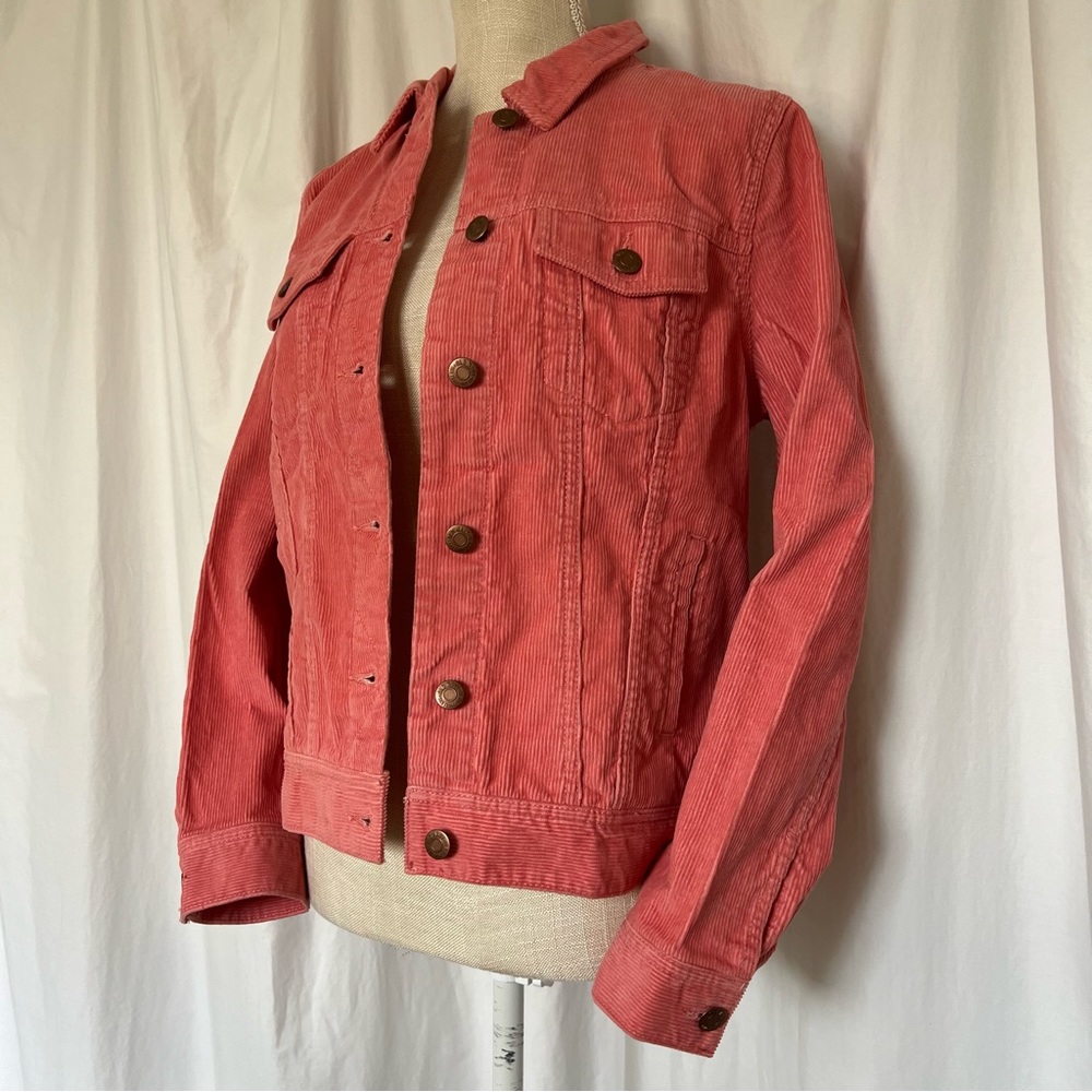 NWOT OLD NAVY Corduroy Denim Jacket Antique Coral Size M